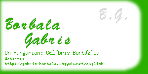 borbala gabris business card